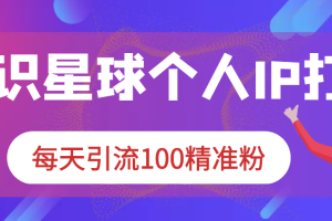 知识星球+soul+微信搜一搜，引流系列课程，每天300+精准粉