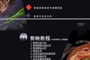 美食剪辑拍摄运营脚本思路拍摄剪辑实操,新手0基础学起!