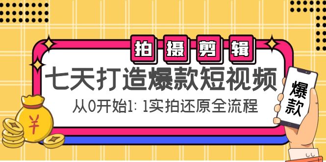 七天打造爆款短视频：拍摄+剪辑实操，从0开始1:1实拍还原实操全流程插图